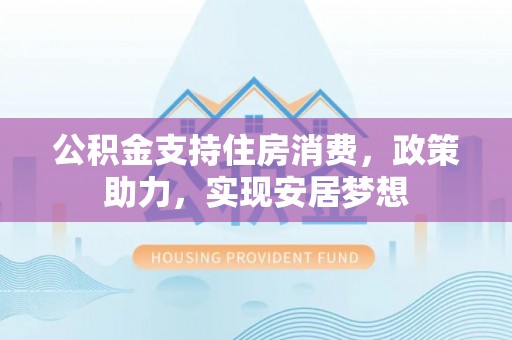 叶县公积金支持住房消费，政策助力，实现安居梦想